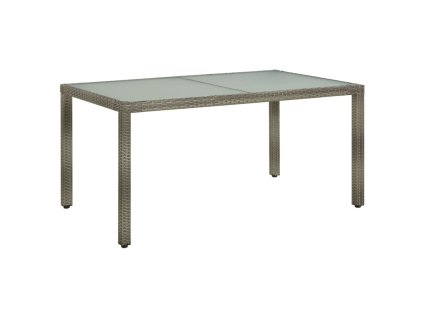 Zahradní stůl 150 x 90 x 75 cm tvrzené sklo a polyratan šedý 316707