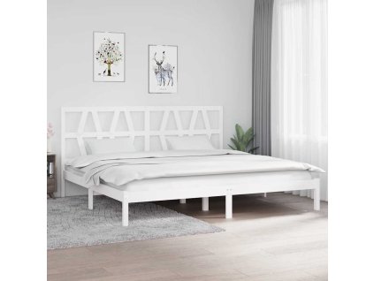 Rám postele bílý masivní borovice 200 x 200 cm 3104019