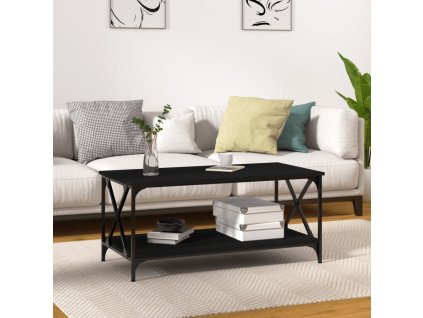 Konferenční stolek černý 100x50x45 cm kompozitní dřevo a železo 823307