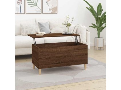 Konferenční stolek hnědý dub 90 x 44,5 x 45 cm kompozitní dřevo 819587