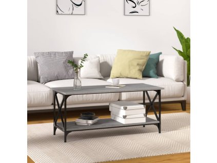Konferenční stolek šedý sonoma 100x45x45 cm kompozit a železo 823315