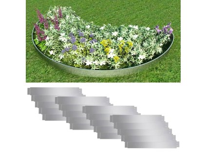 Sada 20 ks ohebných travních lemů, pozinkovaná ocel 100 x 14 cm 271784