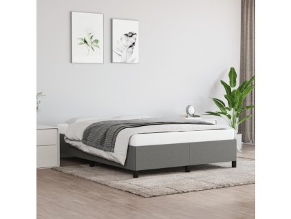 Rám postele bez matrace tmavě šedý 140 x 190 cm textil 347059