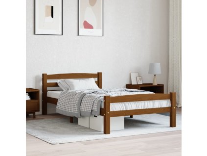 Rám postele medově hnědý masivní borovice 100 x 200 cm 322076