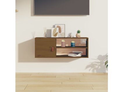 Nástěnná skříňka medově hnědá 80x30x30 cm masivní borové dřevo 818391