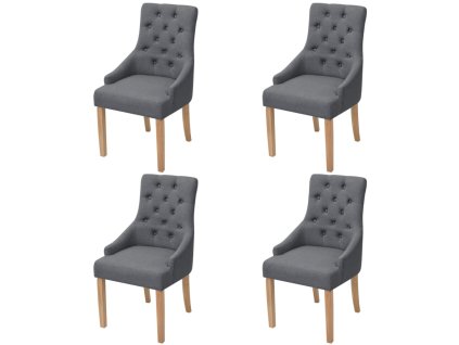 Jídelní židle 4 ks tmavě šedé textil 274423