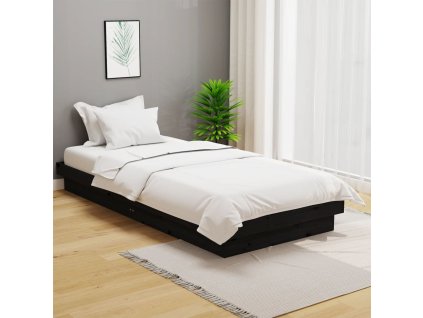 Rám postele černý masivní dřevo 100 x 200 cm 819901