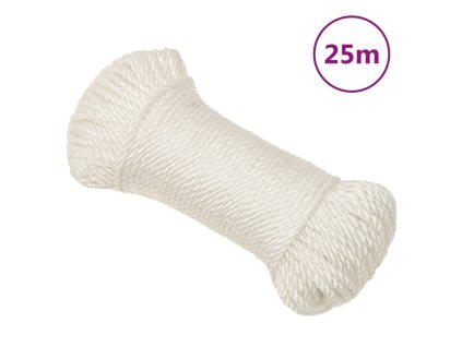 Pracovní lano bílá 8 mm 25 m polypropylen 153045