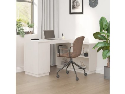 Psací stůl bílý 110x50x75 cm masivní borové dřevo 814505