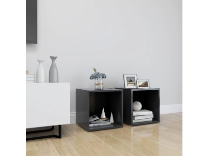 TV stolky 2 ks šedé 37 x 35 x 37 cm kompozitní dřevo 805505
