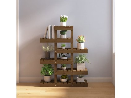 Stojan na rostliny medově hnědý 85x25x109,5 cm masiv borovice 822090