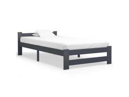 Rám postele bez matrace Tmavě šedý masiv borovice 100x200 cm 322020