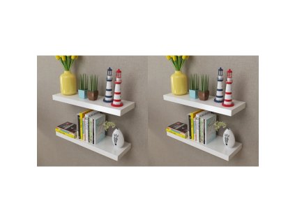 Nástěnné police 4 ks bílé 60 cm 275997