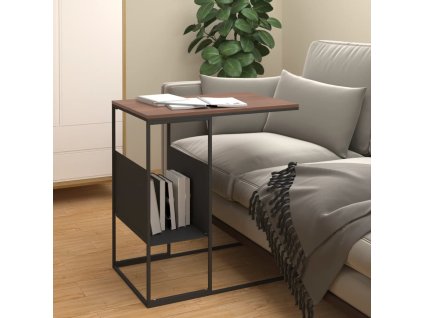 Odkládací stolek černý 55 x 36 x 59,5 cm kompozitní dřevo 343104