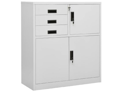Kancelářská skříň světle šedá 90 x 40 x 102 cm ocel 336406