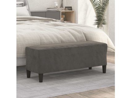 Lavice tmavě šedá 100 x 35 x 41 cm samet 349422