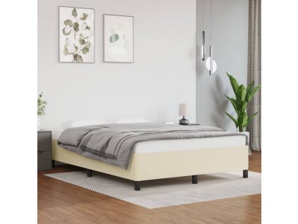Rám postele krémový 140x200 cm umělá kůže 347253