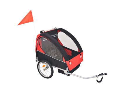 Vozík za kolo červený a černý 30 kg 91371