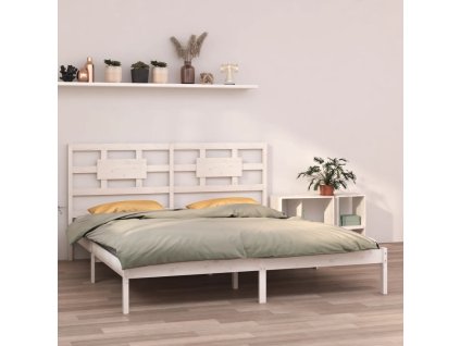 Rám postele bílý masivní dřevo 200 x 200 cm 3105686