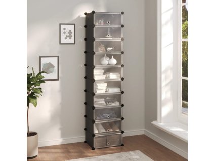 Botník černý 44 x 32 x 174 cm PP 340560