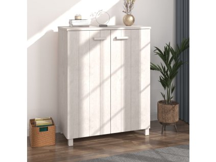 Botník HAMAR bílý 85 x 40 x 108 cm masivní borovice 340517