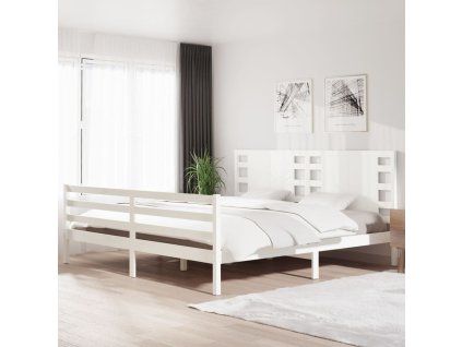 Postel bez matrace bílá 200 x 200 cm masivní borovice 3104304