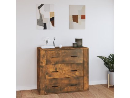 Příborník kouřový dub 80x33x70 cm kompozitní dřevo 816581