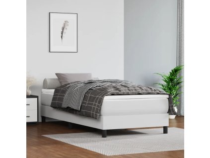 Taštičková matrace bílá 80 x 200 x 20 cm umělá kůže 347683