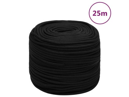 Pracovní lano černé 6 mm 25 m polyester 152812