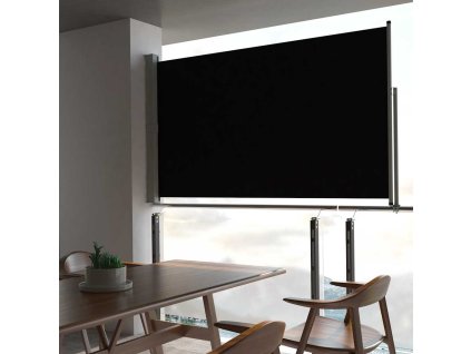 Terasová zatahovací boční markýza 140 x 300 cm černá 45190