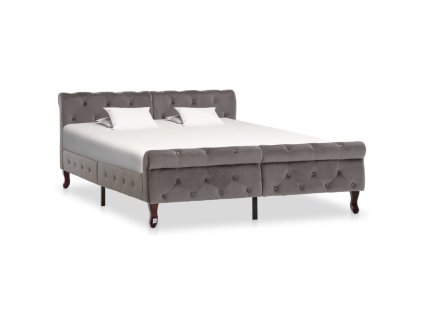 Rám postele šedý samet 140 x 200 cm 288560