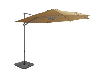 Zahradní slunečník s přenosným stojanem taupe 276342