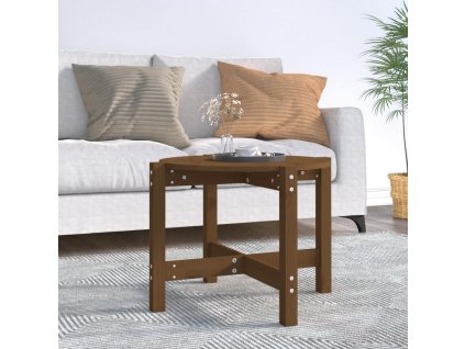 Konferenční stolek medově hnědý Ø 62,5 x 45 cm masivní borovice 822305