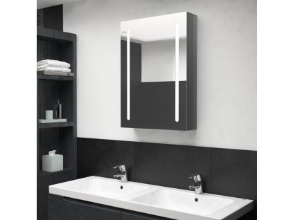 LED koupelnová skříňka se zrcadlem zářivě šedá 50 x 13 x 70 cm 326498