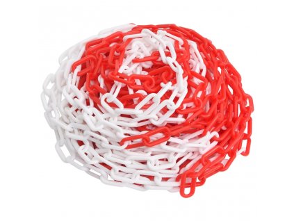 Výstražný řetěz červený a bílý 100 m Ø 4 mm plast
