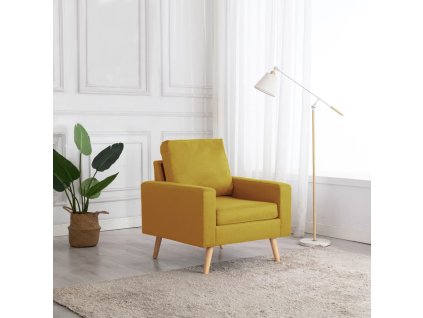Křeslo žluté textil 288699