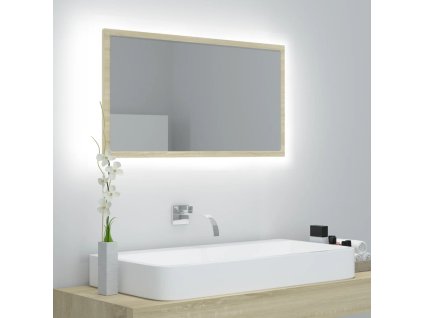 LED koupelnové zrcadlo dub sonoma 80 x 8,5 x 37 cm akrylové 804927