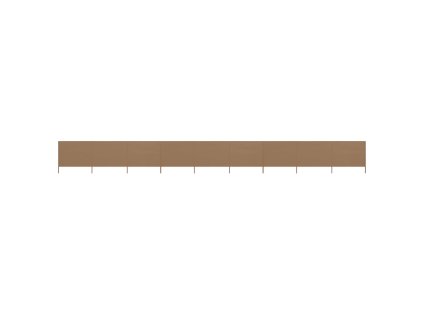 9dílná zástěna proti větru textil 1200 x 120 cm taupe 47195
