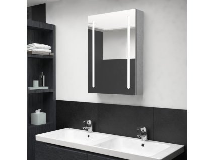 LED koupelnová skříňka se zrcadlem betonově šedá 50x13x70 cm 326495