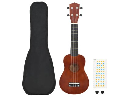 Set sopránové ukulele s obalem pro děti tmavé dřevo 21" 70145