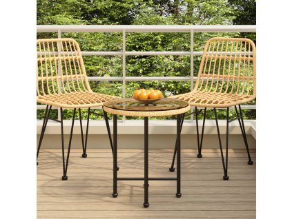 Jídelní stůl Ø 50 cm tvrzené sklo a ocel 319432