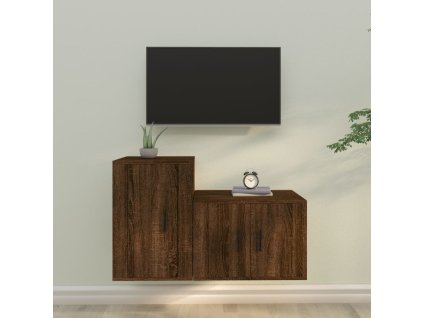 2dílný set TV skříněk hnědý dub kompozitní dřevo 3188453