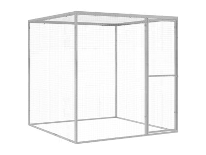 Klec pro kočky 1,5 x 1,5 x 1,5 m pozinkovaná ocel 146356