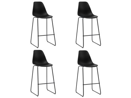 Barové židle 4 ks černé plast 281502