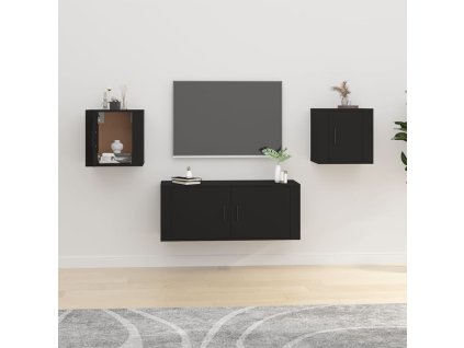 Nástěnné TV skříňky 2 ks černé 40 x 34,5 x 40 cm 816643