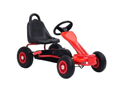 Šlapací motokára s pneumatikami červená 80197