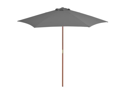 Zahradní slunečník s dřevěnou tyčí 270 cm antracitový 44515