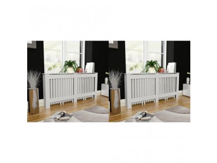 Kryty na radiátor 2 ks bílé 172 cm MDF 276005