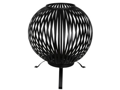Esschert Design Koš na oheň kulovitý pruhy černý uhlíková ocel FF400 422495