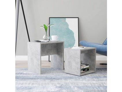 Set konferenčních stolků betonově šedý 48x30x45 cm kompozit 802889